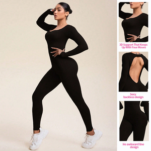 <span class=keywords><strong>Tuta</strong></span> Intera Sportiva da <span class=keywords><strong>Donna</strong></span> con Collo Halter e Vita Alta, Senza Maniche, Traspirante, per Palestra e Yoga - Product Image 2