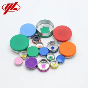 GMP Certificated 13mm 20mm 28mm 32mm Aluminum Plastic Flip Top Tear-off Vial Caps With Customized logo