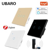 Interrupteur Zigbee de type 86, application intelligente Tuya, commande vocale, minuterie à distance, marche/arrêt, panneau en verre trempé Alice