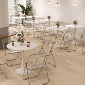 Round <strong>Tulip</strong> Coffee <strong>Table</strong> Stylish and Elegant Perfect for Small Spaces Offices Gaming Desks Living Room and Leisure Areas - Product Image 3