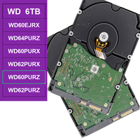 WD60PURZ 6TB Purple Monitoring 3.5 pouces HDD SATA 3 6Gb/s 5400 tr/min 64 Mo de cache 24/7 CMR et AllFrame pour systèmes NVR DVR CCTV