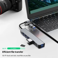 Pastall 8-In-1 USB Type C Hub 3.0 Multi-Adaptateur SD TF Lecteur de Carte Audio Multi-Hub Dock-1 Port Concentrateur Docking Station Stock