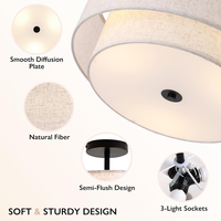 Lampe suspendue moderne en tissu de style nordique, hauteur réglable, luminaire minimaliste en lin superposé pour chambre à coucher et cuisine