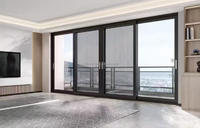 Fenêtre à battant en aluminium à rupture de pont thermique, ouverture vers l'intérieur, avec traitement décoratif de pliage, découpe et soudure