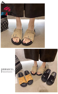 Sandalias de Plataforma con Punta Abierta, Antideslizantes, con Hebilla, Suela de Goma, Entresuela de Madera, Moda Casual de Verano para Mujer - Product Image 3