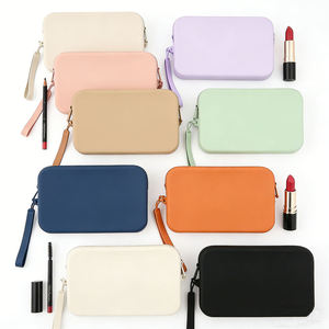 Pochette de rangement en silicone souple avec fermeture éclair, portable, avec dragonne, pour voyage, maquillage, monnaie et cartes, logo personnalisé, faible MOQ - Product Image 6