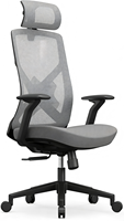 Chaise de bureau exécutive réglable au design contemporain, appui-tête 3D, cuir synthétique neuf, moulage par injection monobloc