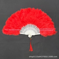 Éventail de mariée vintage style fabricant, 25 plumes épaisses, fait main, pour danse et accessoire photo