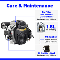 Moteur à essence bicylindre TLJ OEM OHV 27 ch 739 cm³ 4 temps avec démarrage par lanceur, norme d'émission Euro 5 pour les industries nautiques