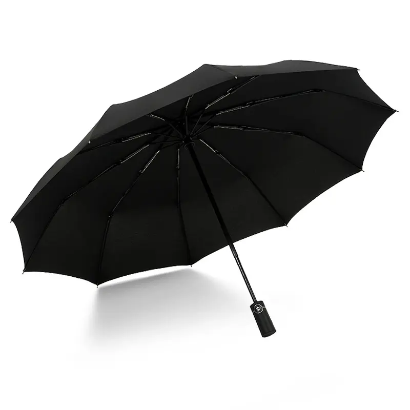 Parapluie pliant automatique, livraison gratuite, produits anti-pluie, 10 plis, résistant au vent, noir bleu gris