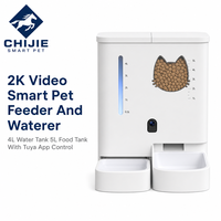 Station d'alimentation automatique intelligente 2-en-1 avec distributeur d'eau, réservoirs de 5L/4L, caméra 2K, application Wi-Fi, alimentation par batterie pour chats et petits chiens