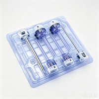 Plateau médical jetable en PETG transparent thermoformé, emballage stérile pour kits de trocar optique sans lame avec couvercle Tyvek thermoscellable