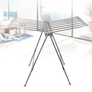 Sanipro Bán Buôn Di Chuyển Thép Không Gỉ Gullwing Giặt Khô Giá Tiết Kiệm Không Gian Có Thể Gập Lại Quần Áo Khăn Lưu Trữ Móc Áo - Product Image 6