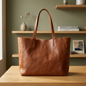 Bolso de Mano Casual de Cuero Genuino, Duradero, Personalizado OEM, Cierre de Cremallera Suave, Impermeable, Gran Capacidad, de Lujo para Mujer - Product Image 1