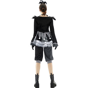 Disfraz de Payaso de Circo para Mujer, Halloween, Carnaval, Cosplay, Adulto, Traje de Payaso Aterrador en Blanco y Negro - Product Image 4