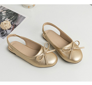 Nouvelle Collection – Chaussures Plates en PU pour Enfants, Semelle Souple, Couleur Unie, Style Princesse, Idéales Printemps-Été – Vente en Gros - Product Image 2