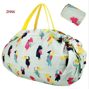 Bolso plegable y reutilizable para mujer, bolsa de la compra, ecológico, estilo pop japonés