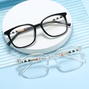 Montature per occhiali da vista quadrate anti luce blu di vendita calda montature per occhiali da vista per computer di moda di marca di lusso da donna