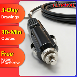Aangepaste 18AWG 10A auto-sigarettenaanstekerplug naar kabelboom met aansluitklemmen, noodladerkabel voor voertuigen - Product Image 1