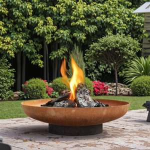 Brasero Portátil Moderno Grande de Acero Corten Marca YIJIE para Leña, para Fiestas al Aire Libre - Product Image 1