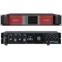 Amplificateur en aluminium noir de classe D 4 canaux 4x1000W 8 ohms 4100W pour systèmes audio extérieurs, audio professionnel