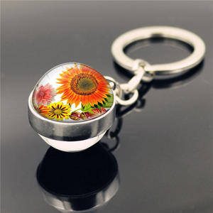 Porte-clés double face en acier inoxydable tournesol, pendentif promotionnel personnalisé de haute qualité - Product Image 4