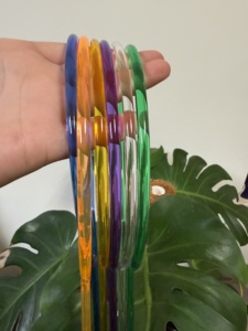 Treillis en acrylique de qualité supérieure pour plantes, forme circulaire de 9 pouces, couleurs vert, violet, jaune, rouge, bleu, transparent, diamètre - Product Image 5