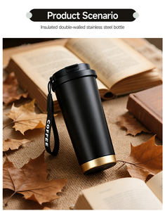 Taza <span class=keywords><strong>de</strong></span> Viaje <span class=keywords><strong>de</strong></span> Café con Aislamiento al Vacío <span class=keywords><strong>de</strong></span> Acero Inoxidable con Logotipo Personalizado, Diseño Moderno, Termo Portátil para Café y Bebidas Frías con Doble Tapa - Product Image 3