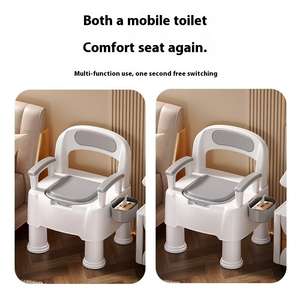 Chaise de siège de toilette en plastique portable de luxe pour les patients âgés pot <span class=keywords><strong>mobile</strong></span> durable pour adultes pour hôtels hôpitaux utilisation en extérieur - Product Image 4