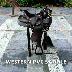 Sillín de caballo occidental de PVC de alta calidad con narizera única de nailon y sintético duradero, estructura de plástico impermeable - Product Image 2