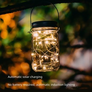 Guirlandes lumineuses LED solaires américaines pour jardin, à suspendre, avec bouteilles et lucioles - Product Image 3