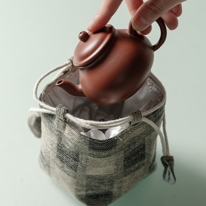 Sac à thé à cordon de serrage, petit et portable, pour accessoires de cérémonie du thé, avec trois significations et mille univers - Product Image 2