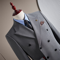 Blazer ajusté à fermeture éclair pour hommes, idéal pour les costumes de mariage, les tenues de cérémonie et de bureau – Vente en gros usine