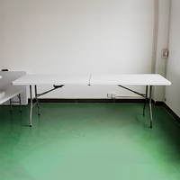 Table pliante d'extérieur portable personnalisée ZDZ-05, pas chère, 4/6/8 pieds, en plastique blanc, moderne