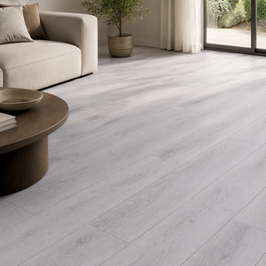 Plancher en lames écologiques gris pâle, imperméable, système <span class=keywords><strong>de</strong></span> clic, SPC, couche d'usure <span class=keywords><strong>de</strong></span> 0,5 mm avec design graphique pour usage intérieur - Product Image 2
