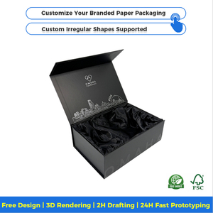 กล่องของขวัญพับได้แบบพรีเมียม OEM กล่องของขวัญกระดาษแม่เหล็กพับได้ พิมพ์ลายฟอยล์ทองตามสั่ง สำหรับเครื่องสำอาง - Product Image 2