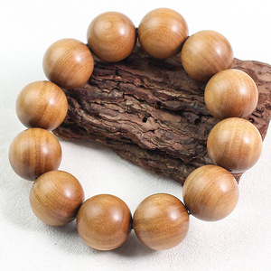 Bracelet de perles rondes en bois de santal ancien de 20 mm, perles de prière bouddhistes, style chinois traditionnel pour hommes - Product Image 4