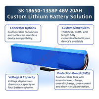 High Capacity 48V20AH Li-ion Battery for Food Delivery Bike Solar Power System Electric Scooter Power Pack