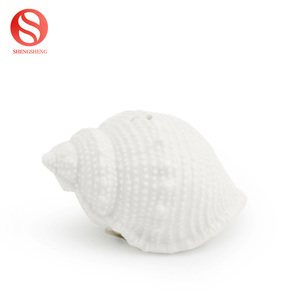 De cerámica blanca, <span class=keywords><strong>caracol</strong></span> de mar diseño de concha de sal y pimienta con placa - Product Image 3