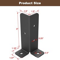 Supports de poteaux robustes en acier thermolaqué noir, réglables, pour pergola, terrasse, clôture, boîte aux lettres