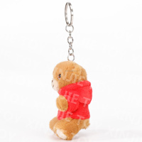 Porte-clés en fourrure d'animal Porte-clés personnalisable en peluche d'animal Porte-clés en peluche d'ours avec OEM ODM
