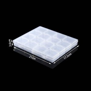 Transparent Desktop Organizer 4 Row 16 Compartment Plastic Storage Box For Nail Art Accessories Sealed Cover Design - Product Image 1