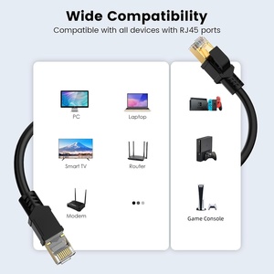 Cable <span class=keywords><strong>LAN</strong></span> Cat8 Resistente a la Intemperie ANNXIN, 2000MHz, 40Gbps, 26AWG OFC con Cable Ethernet RJ45 Chapado en Oro para Centro de Datos y Hogar Inteligente - Product Image 4