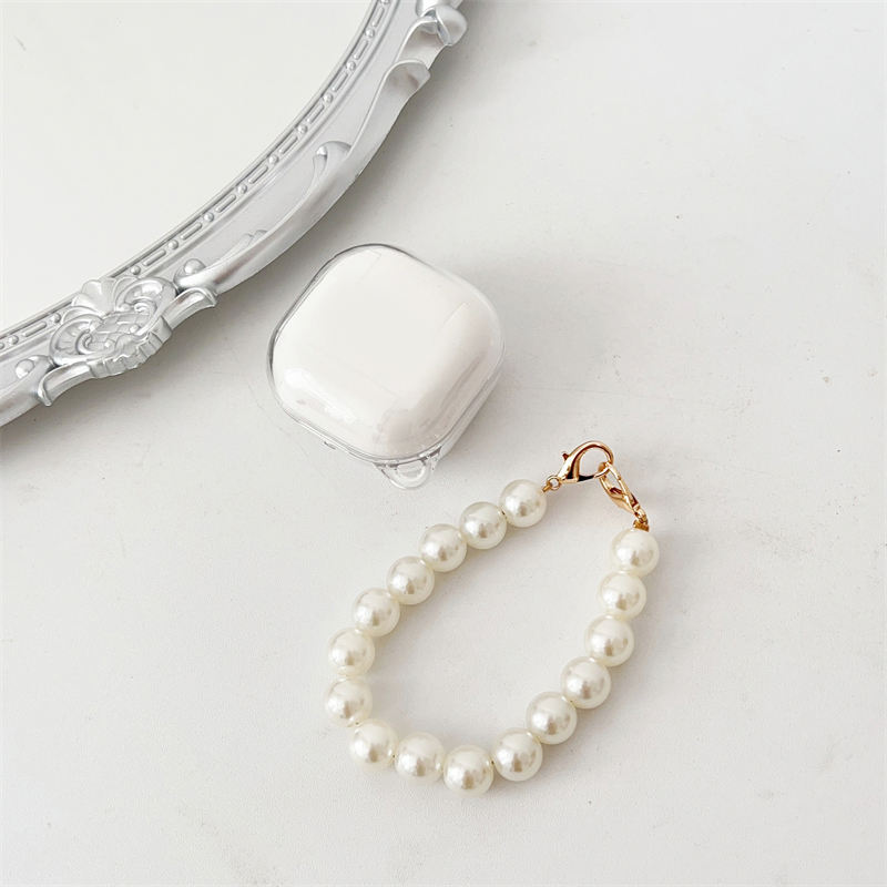 Cas clair d'écouteur + chaîne de perle