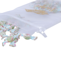 Emballage transparent de haute qualité Organza Cordon Bonbons Bijoux Sac en maille Conception personnalisée Logo Réutilisable sac cadeau en organza transparent