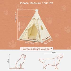 Tentes personnalisées <span class=keywords><strong>pour</strong></span> animaux de compagnie, tipi pliable d'intérieur avec boule en tissu - Product Image 3