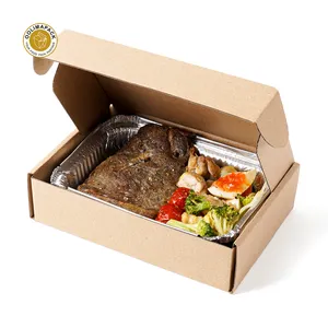 OOLIMA Custom Disposable Catering Packaging Box Takeaway Reusable Aluminum Foil Container for Packaging Box
