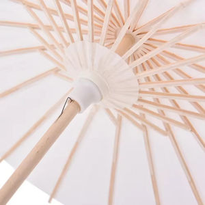 Мини ручной работы китайский зонт из белого бамбука и бумаги Зонтик для свадьбы DIY фестиваль подвесные украшения - Product Image 6