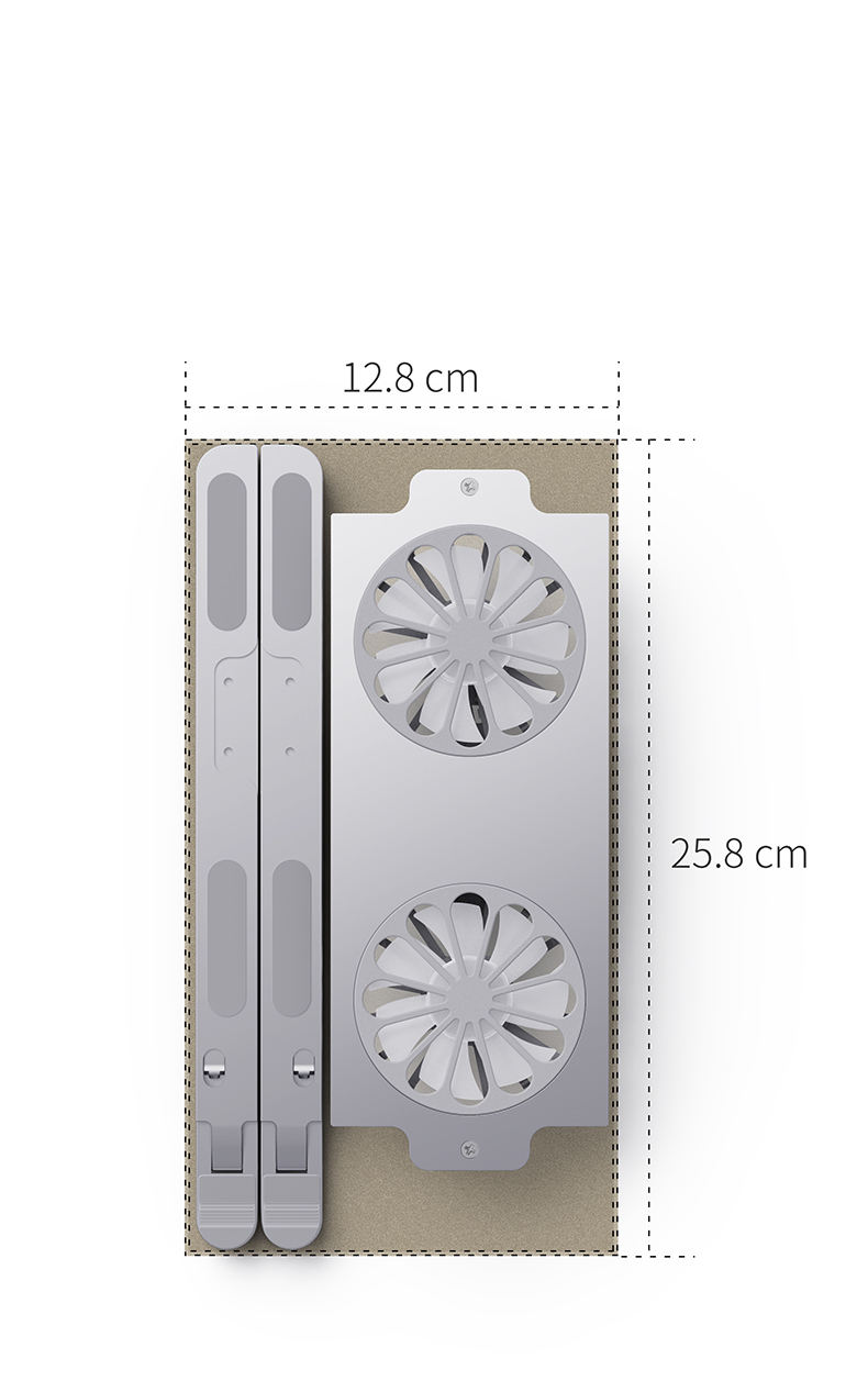 Tavolo Regolabile Per PC Portatile - Pieghevole, Con Vassoio Mouse, Ventilazione, Grigio/Nero - Foto 5