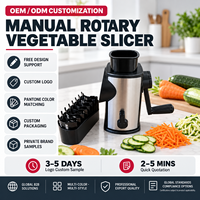 Présentoir de cuisine pour les acheteurs en gros d'articles de cuisine, Trancheuse à légumes manuelle rotative avec manivelle